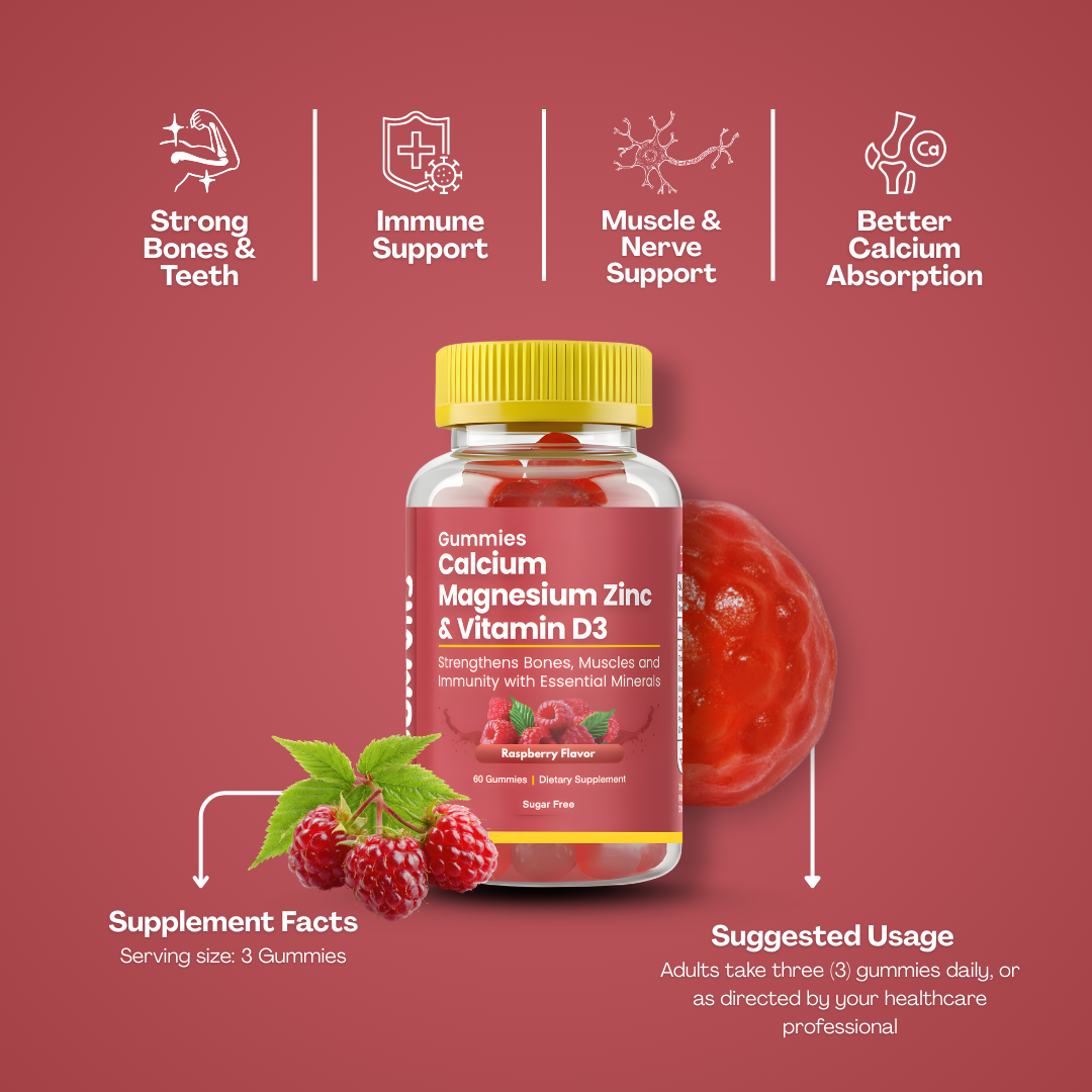 Gumvits Calcium Magnesium Zinc & Vitamin D3 Benefits